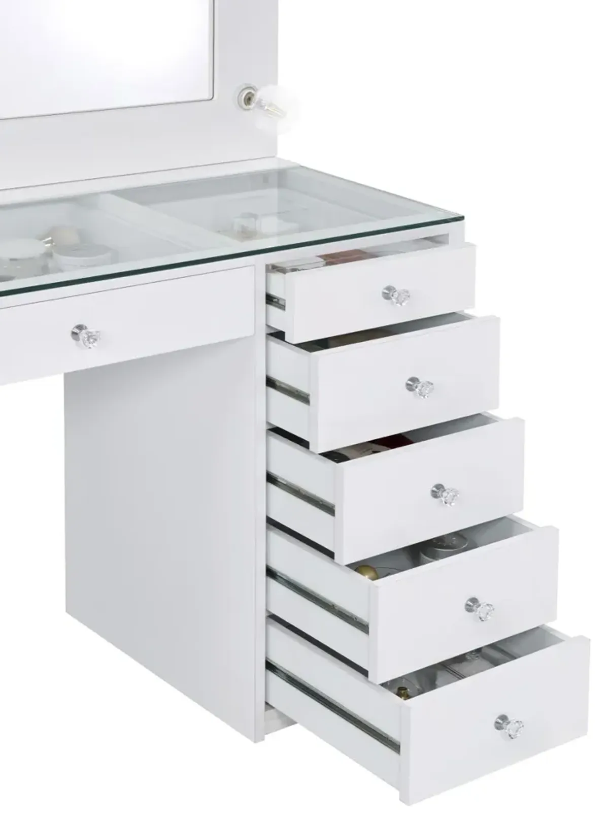 Coaster Acena 7-Drawer Vanity Set with Lighting White High Gloss