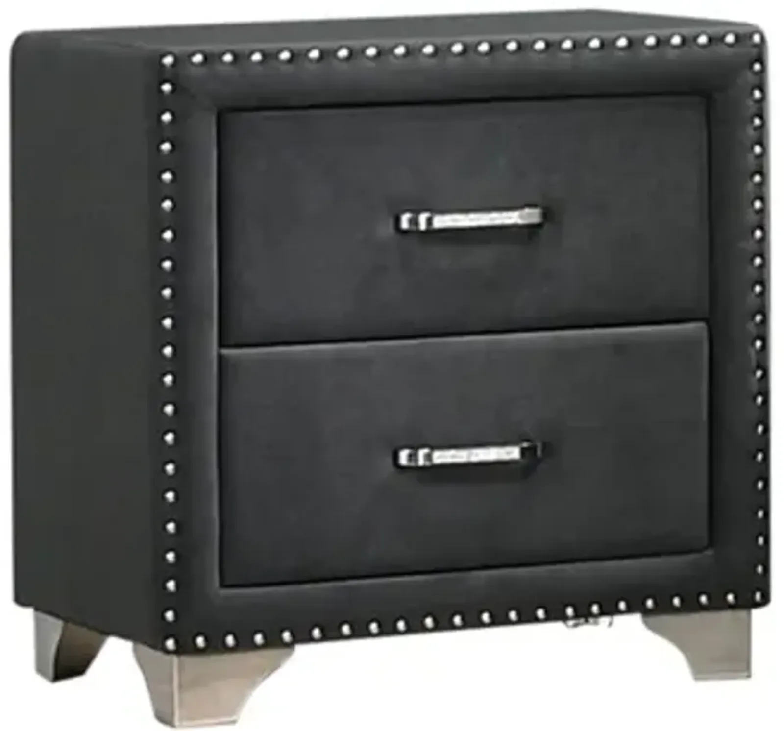 Coaster Melody Upholstered 2-Drawer Nightstand Grey