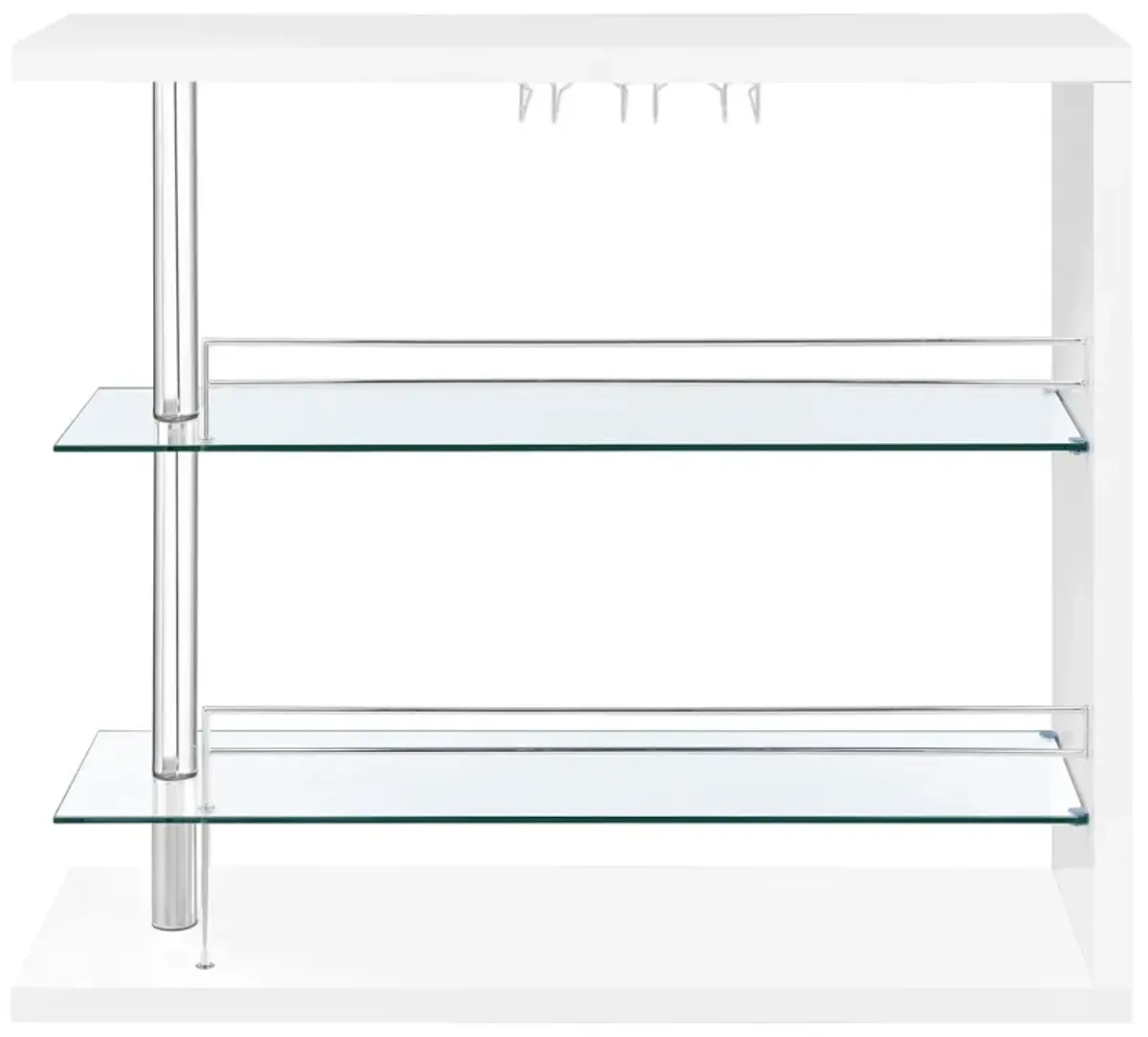 Coaster Prescott Rectangular Home Bar Table White High Gloss