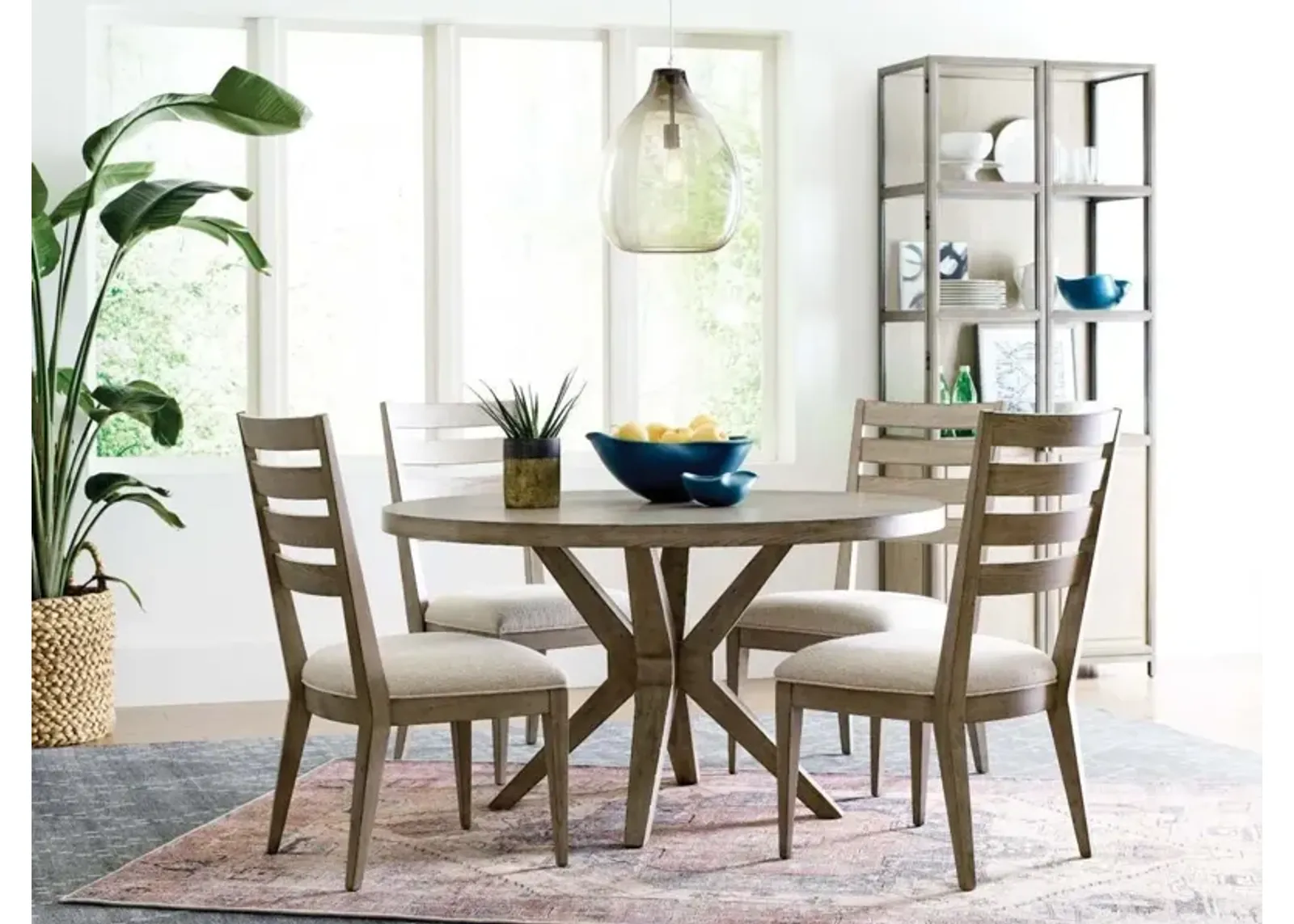 American Drew West Fork Hardy Taupe Round Dining Table