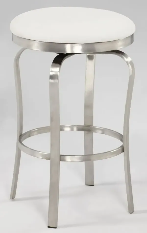 WHITE MODERN BACKLESS COUNTER STOOL