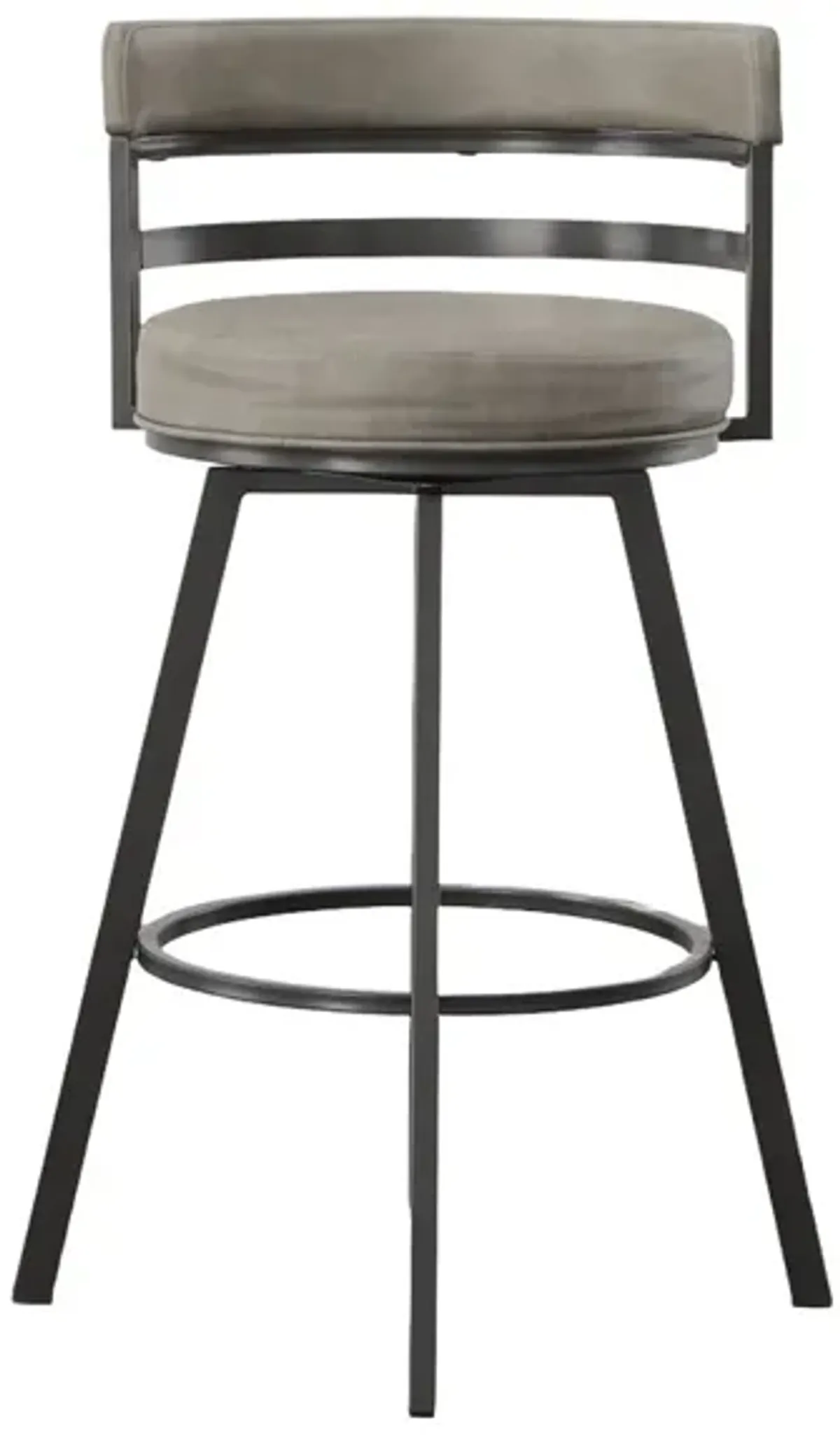 Steve Silver Gene 30-Inch Swivel Bar Stool Gray With Powder-Coated Metal Finish