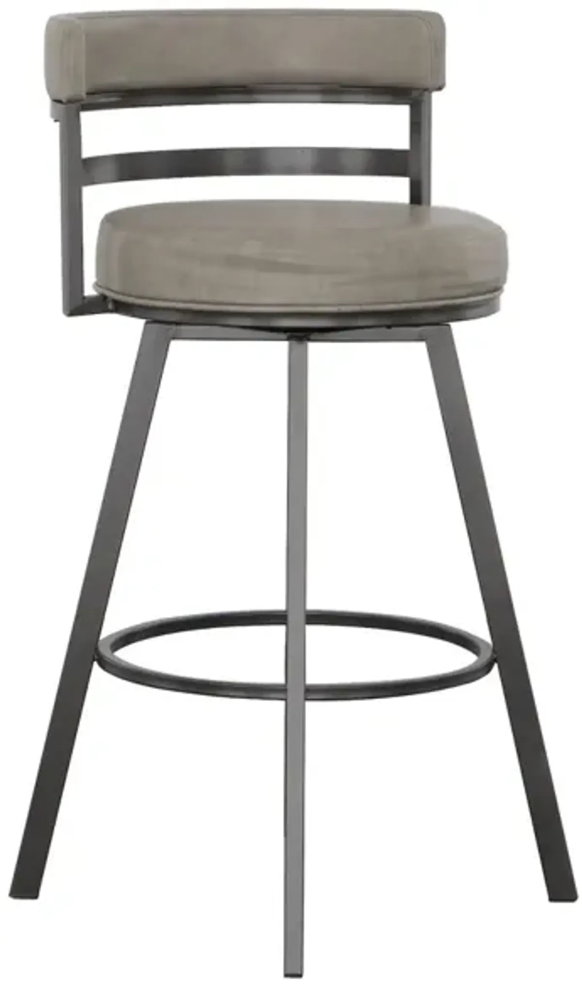 Steve Silver Gene 30-Inch Swivel Bar Stool Gray With Powder-Coated Metal Finish