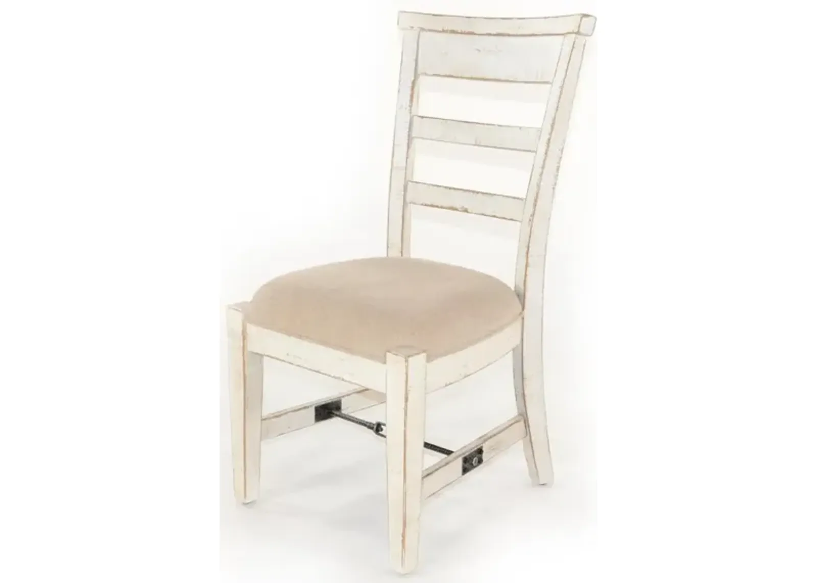 Sunny Designs Marina White Sand Black Sand Arm Dining Chair Cushioned Seat