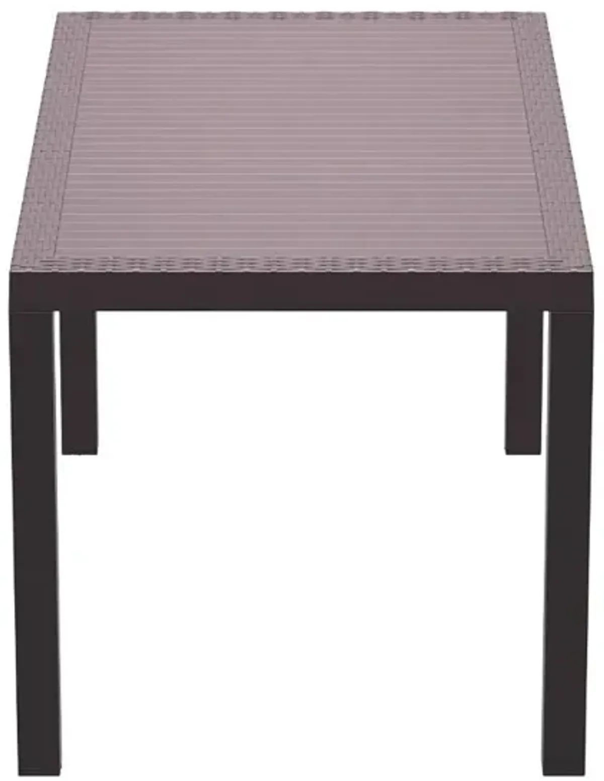 Compamia 55 Inch Orlando Wickerlook Rectangle Outdoor Dining Table Brown