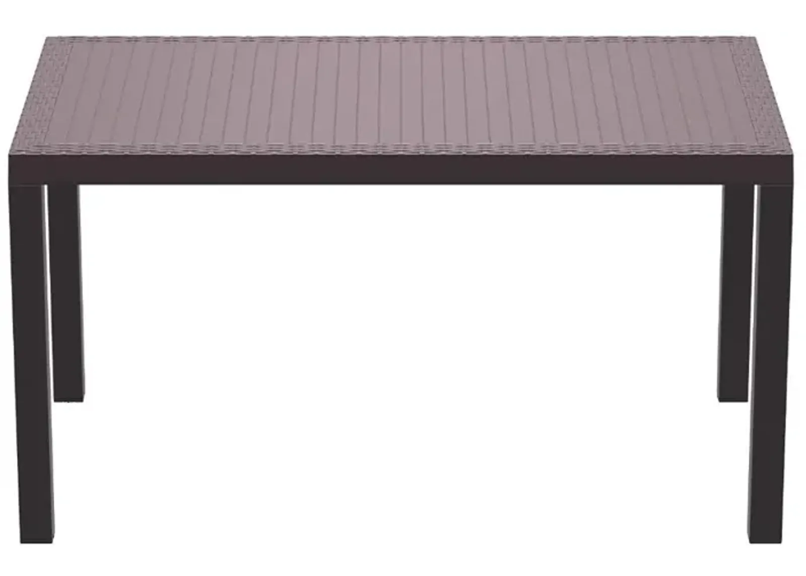 Compamia 55 Inch Orlando Wickerlook Rectangle Outdoor Dining Table Brown