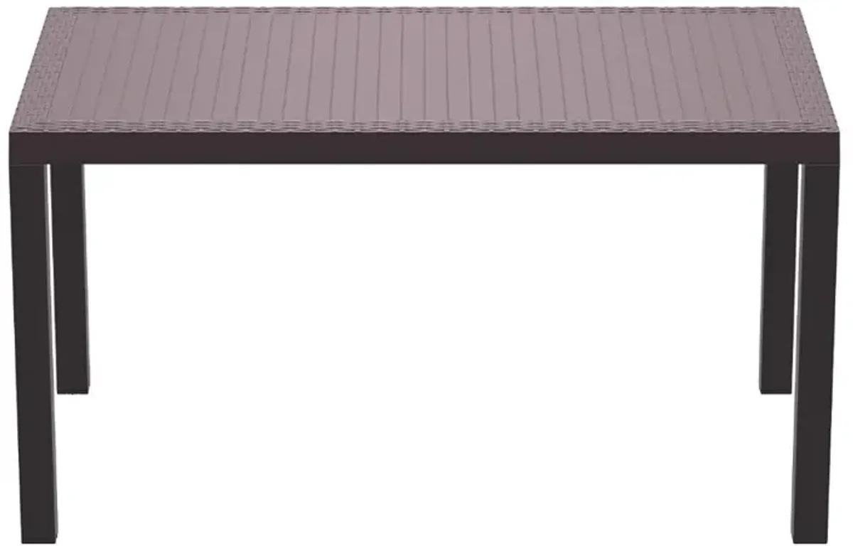 Compamia 55 Inch Orlando Wickerlook Rectangle Outdoor Dining Table Brown