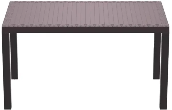 Compamia 55 Inch Orlando Wickerlook Rectangle Outdoor Dining Table Brown