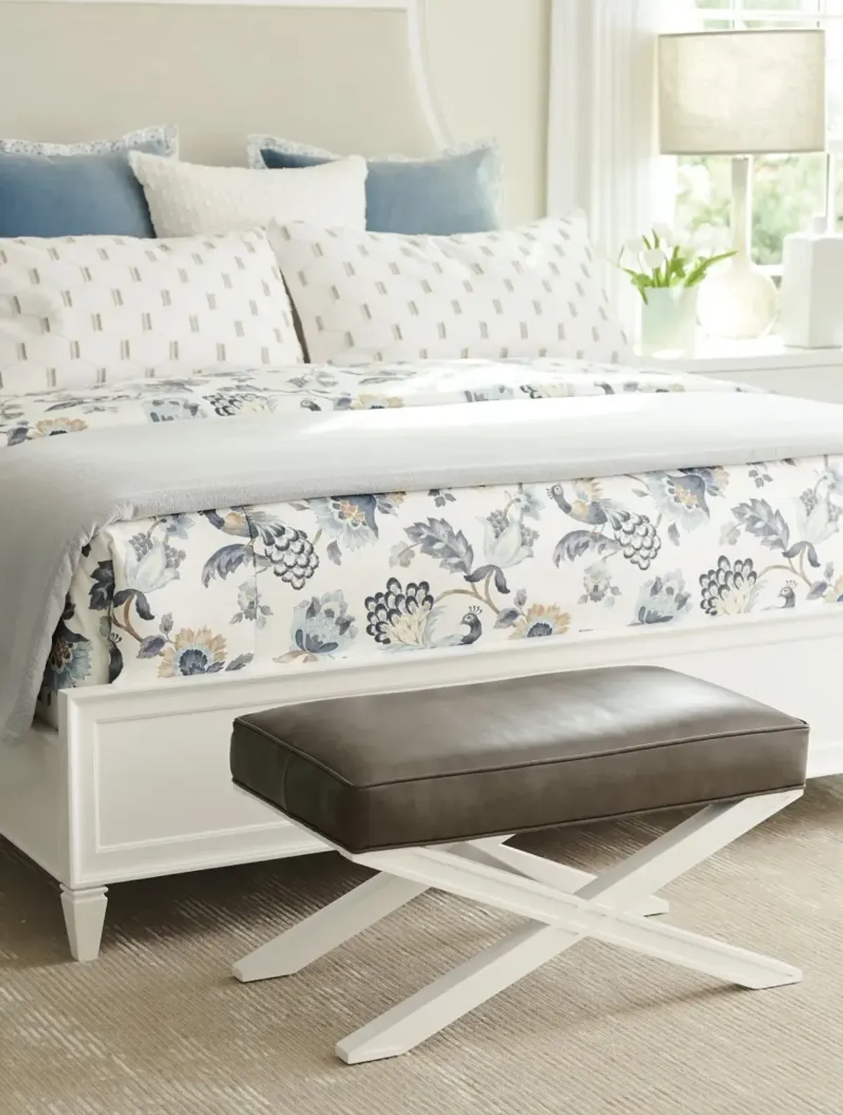 Avondole by Lexington Vaughan Leather Ottoman