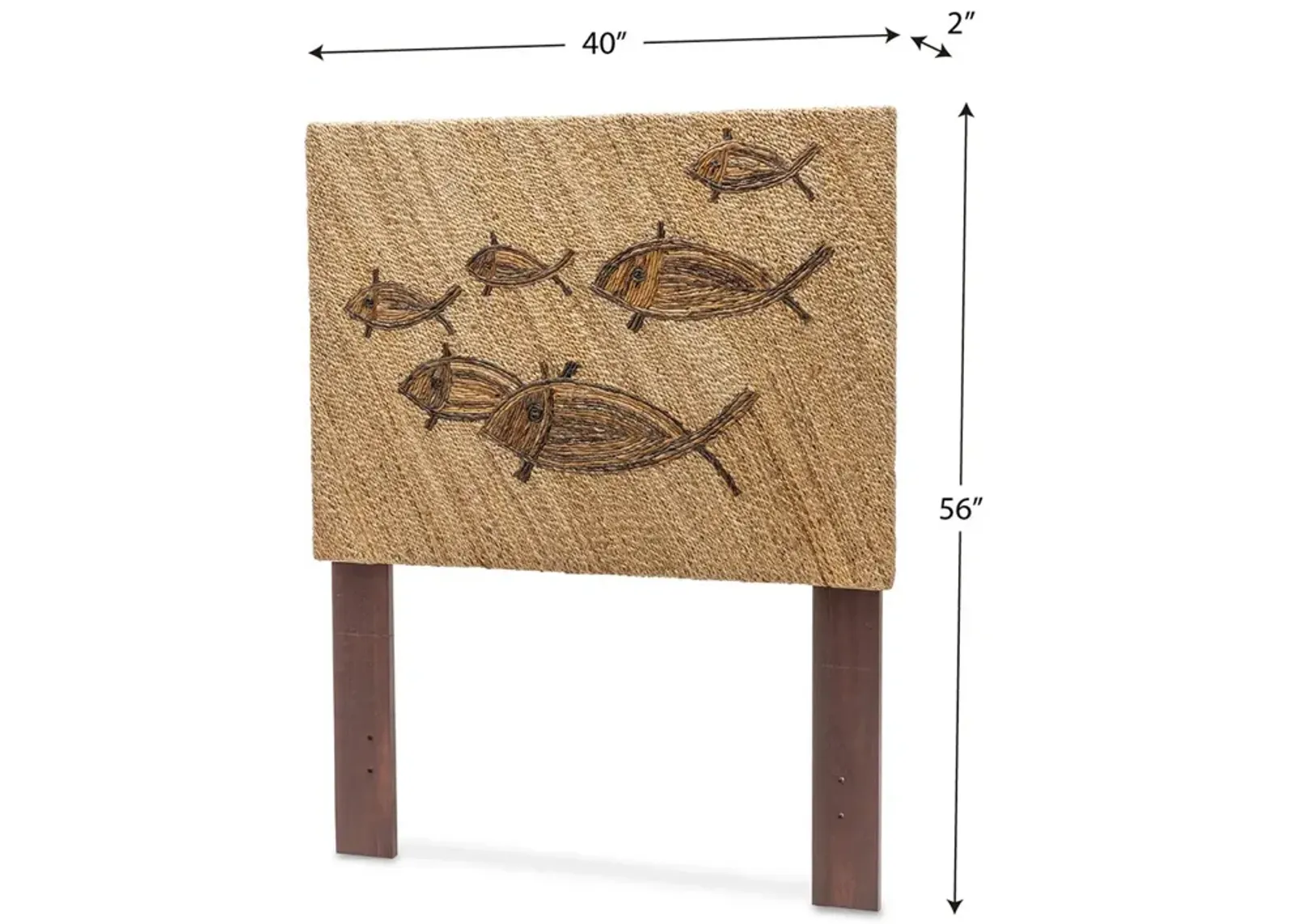 Seawinds School of Fish Weave Twin Headboard Natural Finish