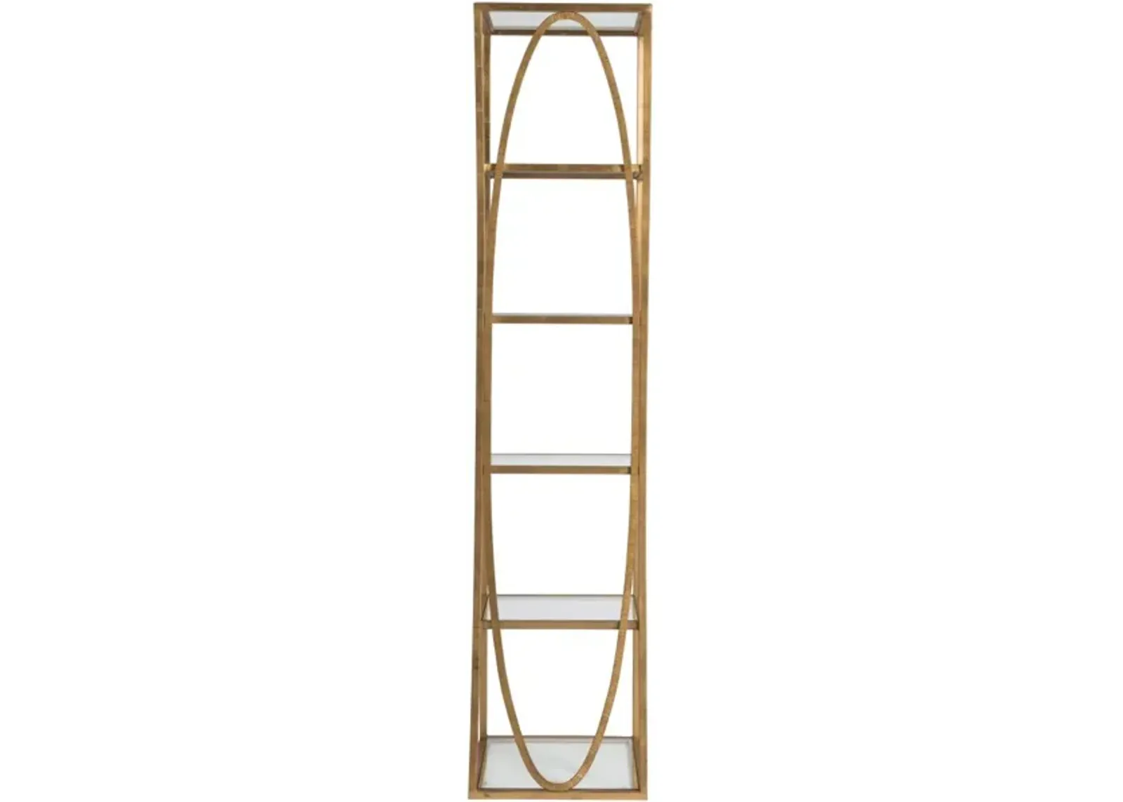 Metal Designs Gold Leaf Metal Slim Ellipse Bookcase