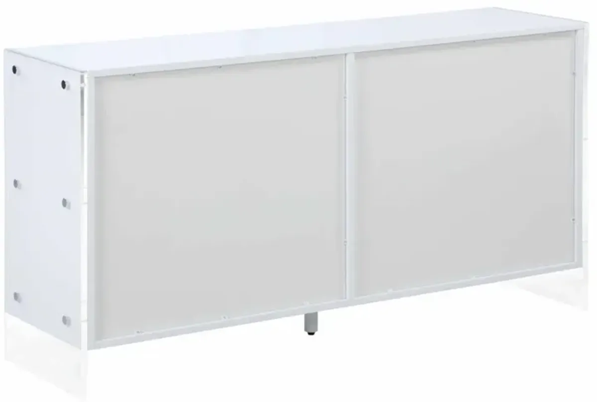 Chintaly Barcelona Contemporary Wooden & Solid Acrylic Dresser with 6-Drawers