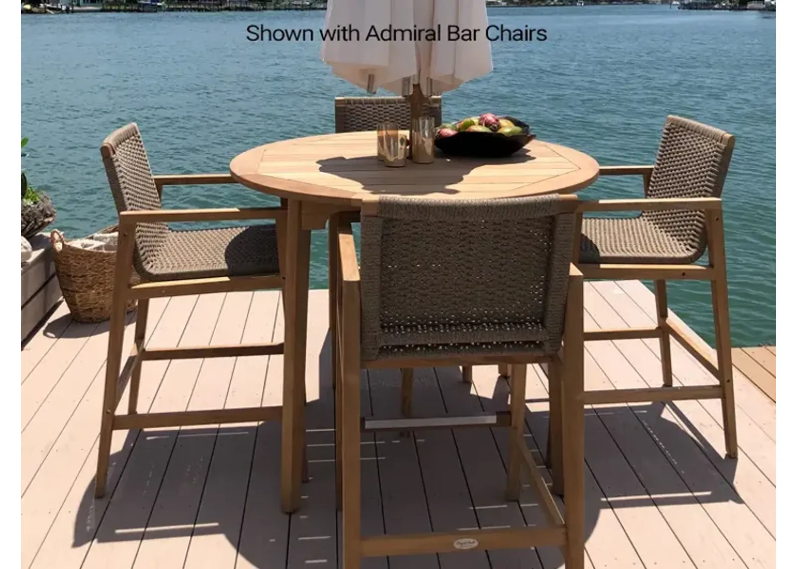 Royal Teak Admiral Outdoor Round Bar Table