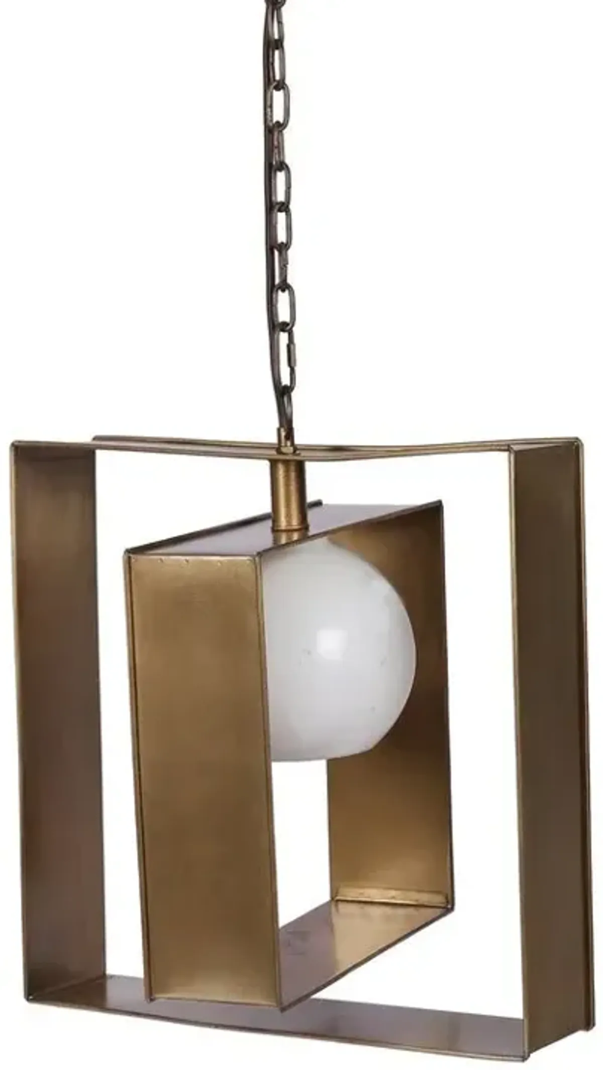 Crestview Niles Antique Brass Medium Square Pendant