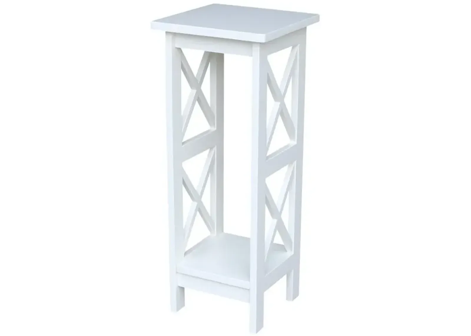 John Thomas 30 Inch X-Side Plant Stand in White