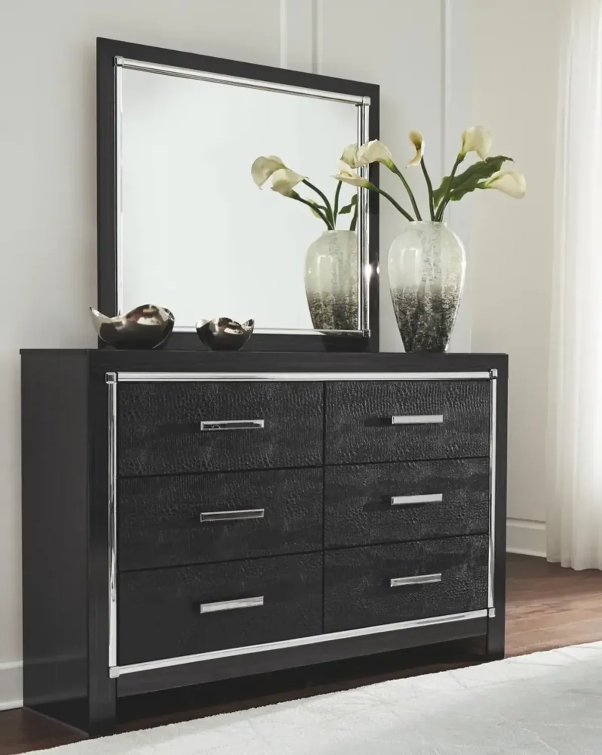 Ashley Kaydell Black Dresser & Mirror