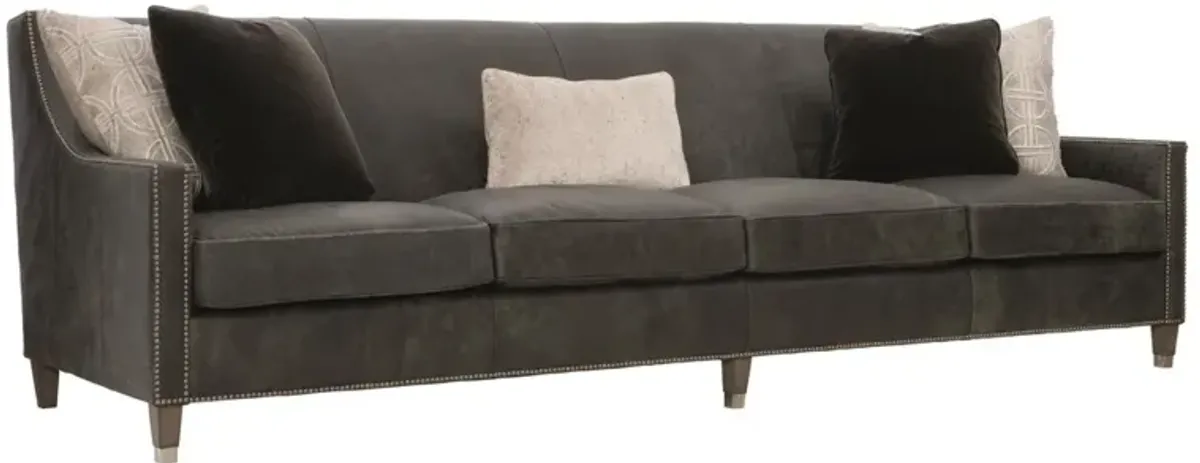 Bernhardt Palisades Mocha Leather Sofa