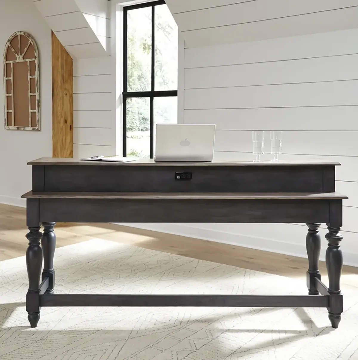 Liberty Furniture Ocean Isle Slate/Weathered Pine Console Bar Table