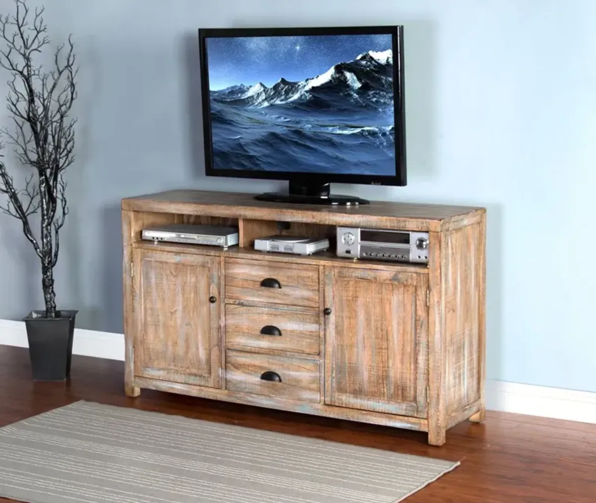 Sunny Designs Durango Weathered Brown 60 Inch TV Stand Console