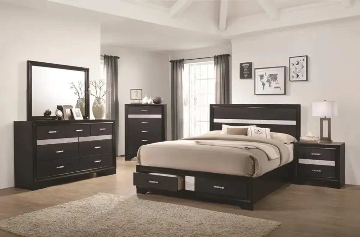 Coaster Miranda Wood Full Storage Panel Bed Black