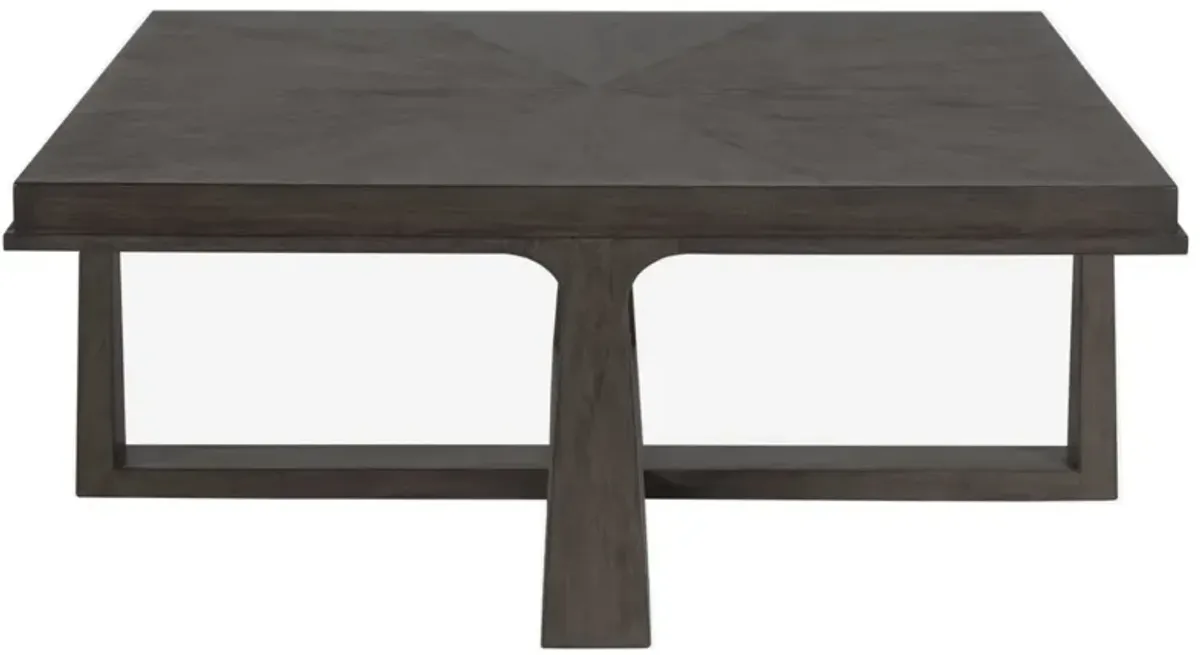 Artistica Home by Lexington Cohesion Program Rousseau 42.5 Inch Square Wood Cocktail Table Dark Brown