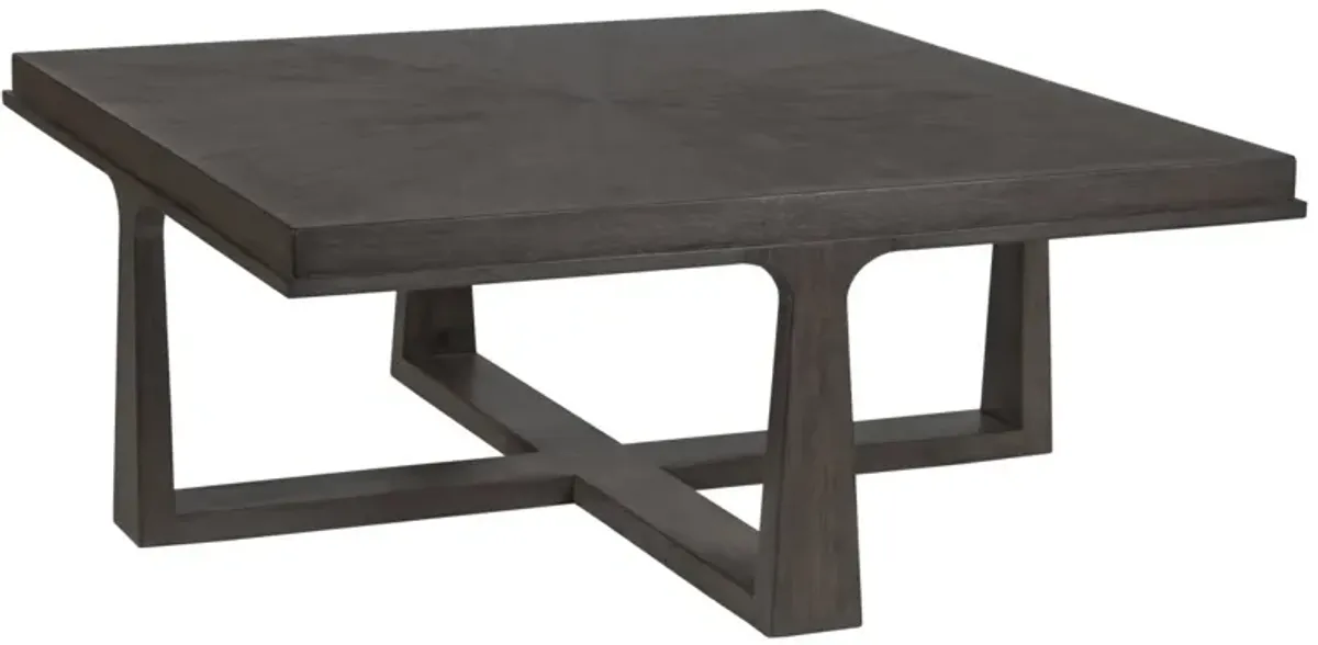 Artistica Home by Lexington Cohesion Program Rousseau 42.5 Inch Square Wood Cocktail Table Dark Brown