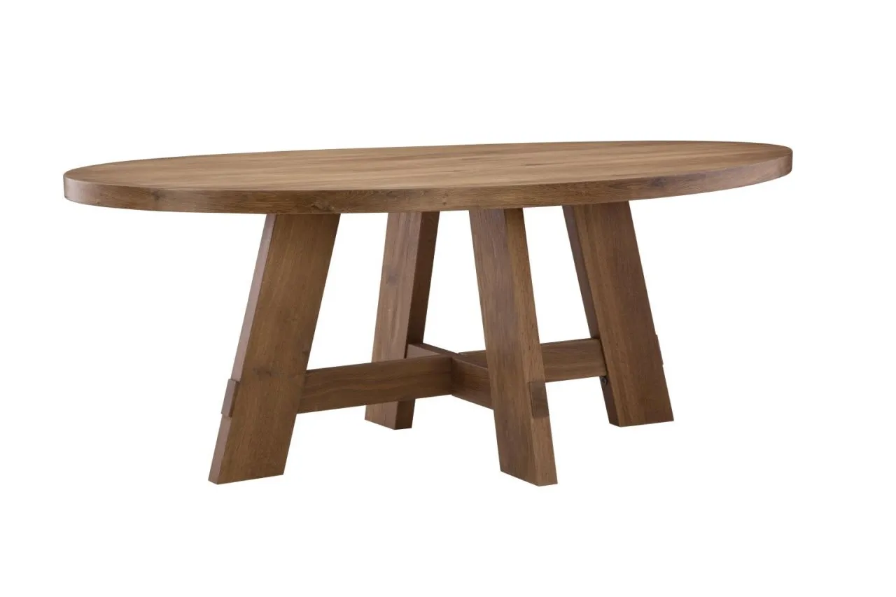 BRISTOL OVAL DINING TABLE IN NATURAL OAK