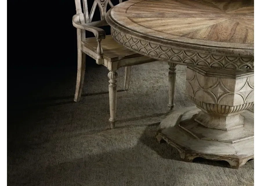 CHATELET ROUND DINING TABLE WITH ONE 20 INCH LEAF