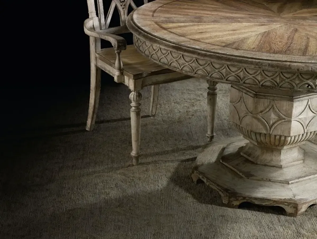 CHATELET ROUND DINING TABLE WITH ONE 20 INCH LEAF