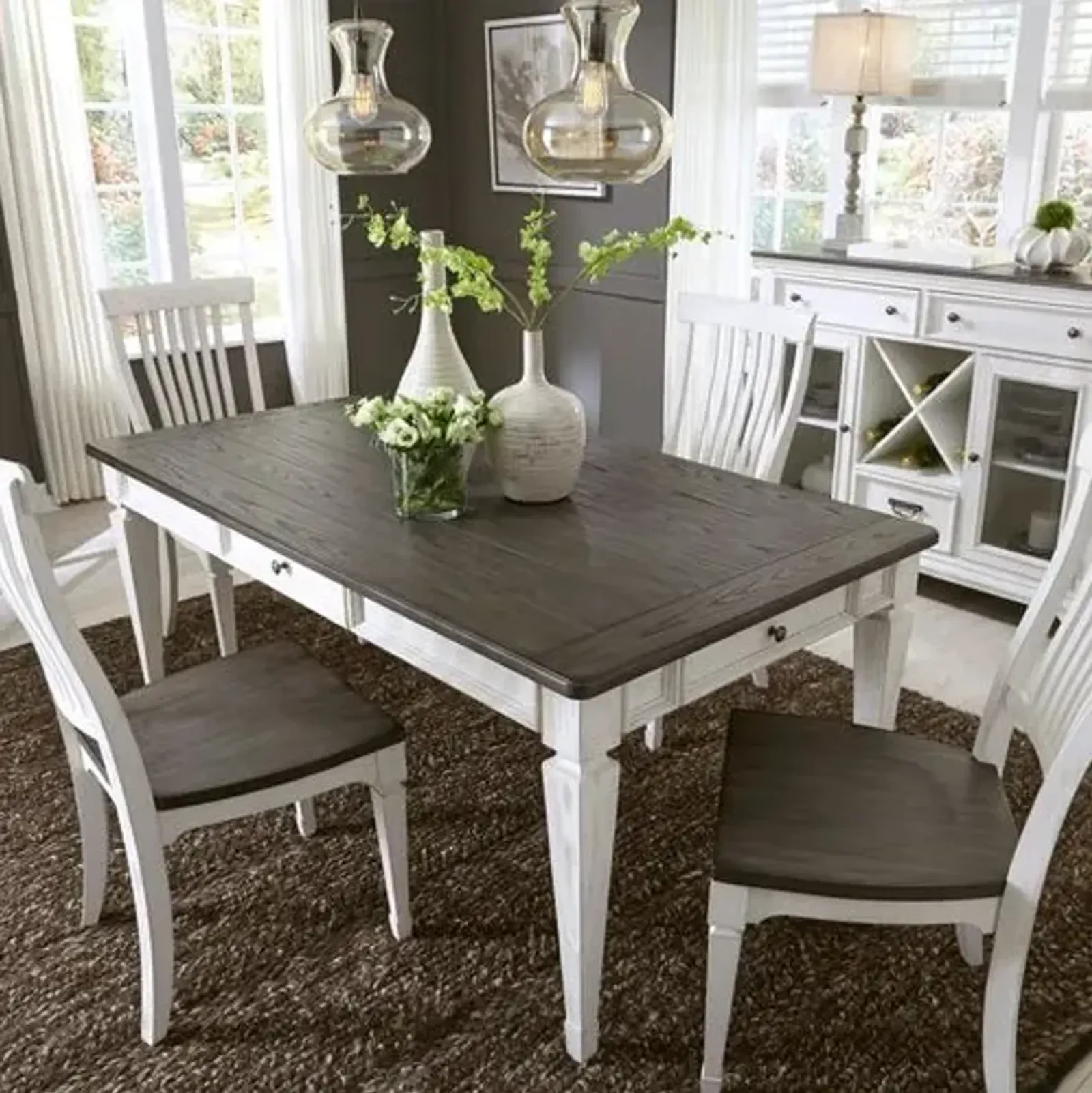 Liberty Furniture Allyson Park Wire Brushed White Rectangle Dining Table