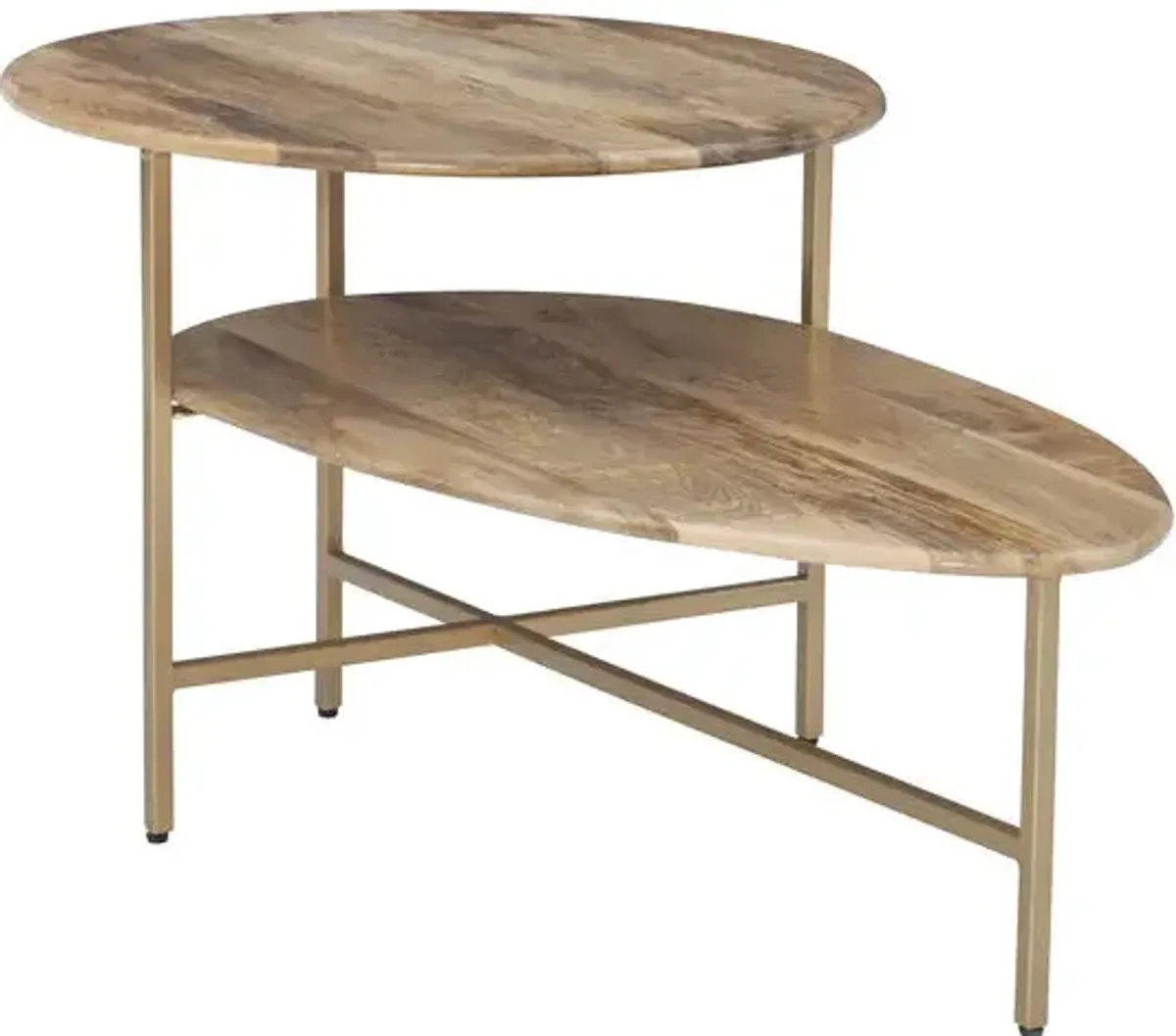 Powell Tavin 2-Tiered Coffee Table Natural Gold