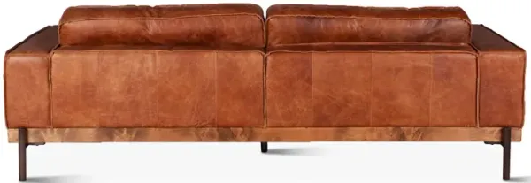 Home Trends Design Portofino Modern Leather Sofa in Vintage Cognac