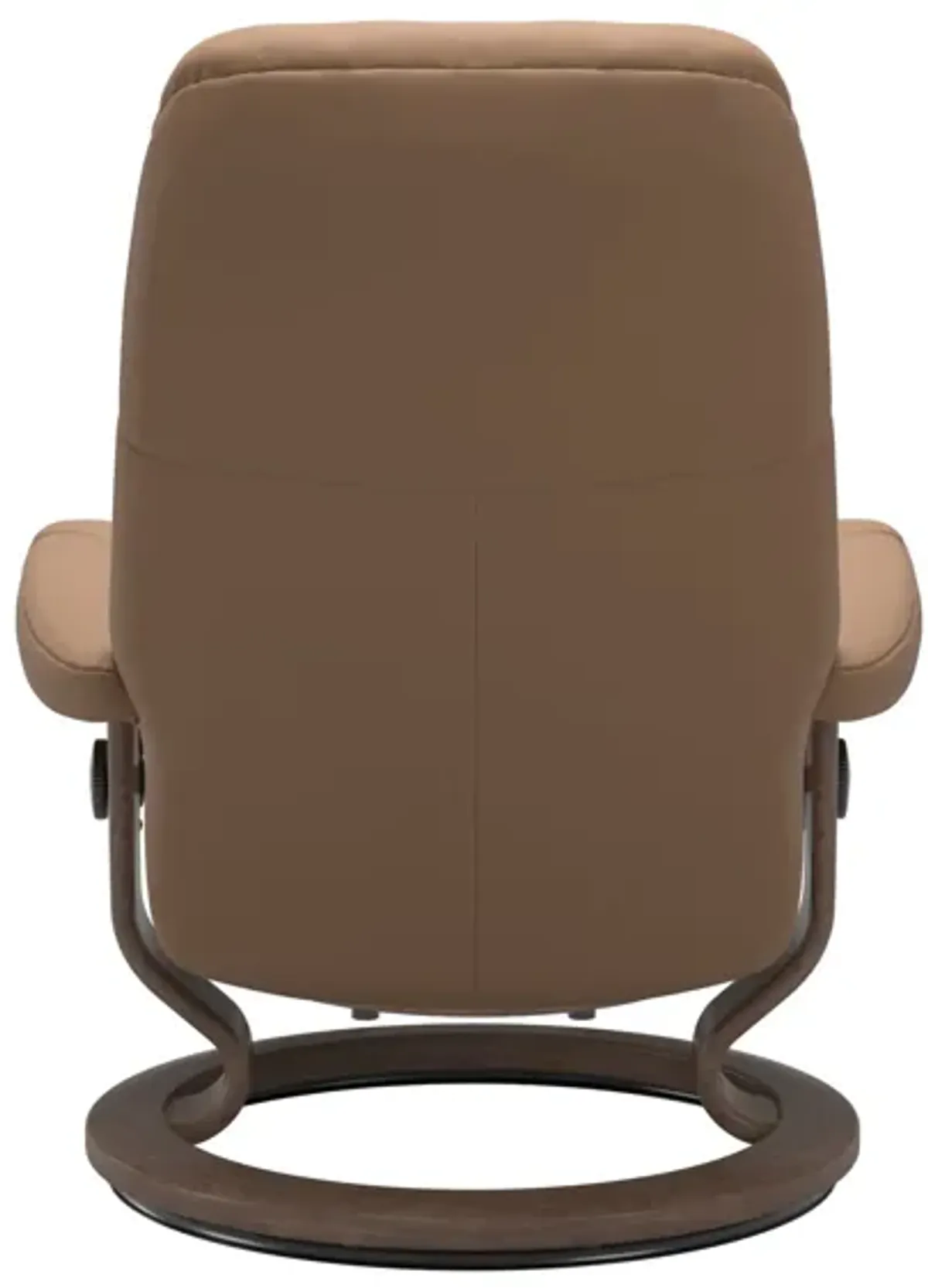 Stressless Consul Classic Base Chair & Ottoman in Batick Latte/Walnut Small