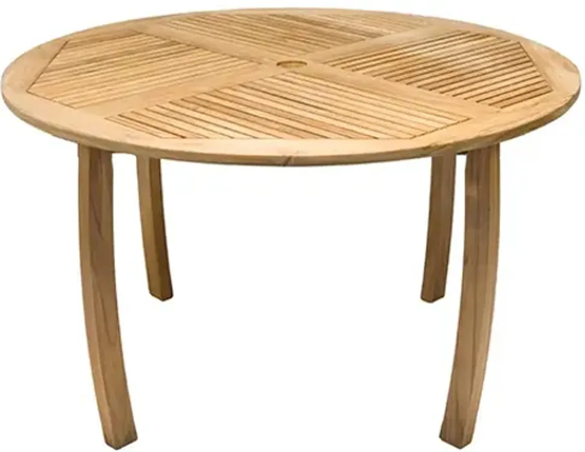 Royal Teak 50 Inch Round Outdoor Stationary Dolphin Dining Table