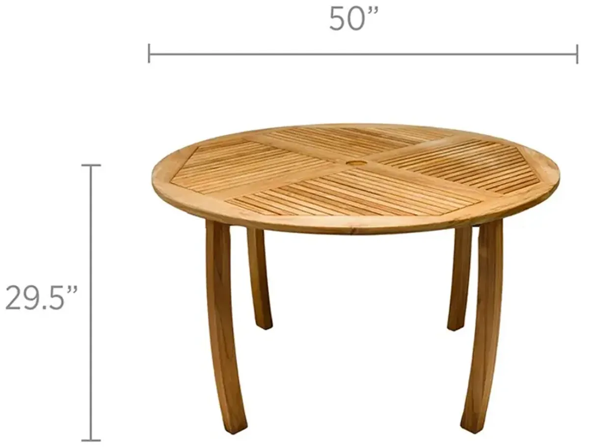 50 Inch Round Outdoor Stationary Dolphin Dining Table