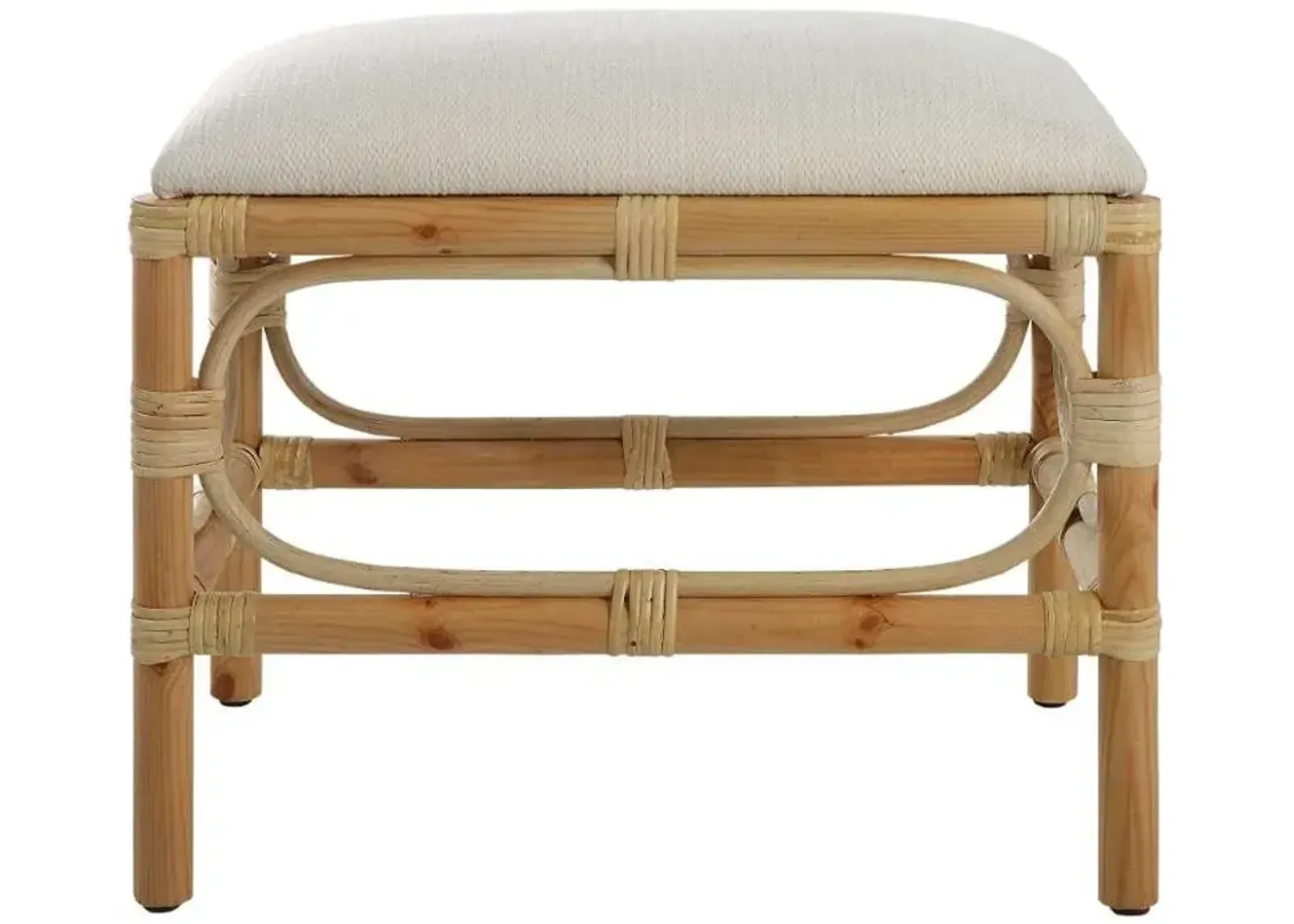 Uttermost Laguna Natural/White Small Bench