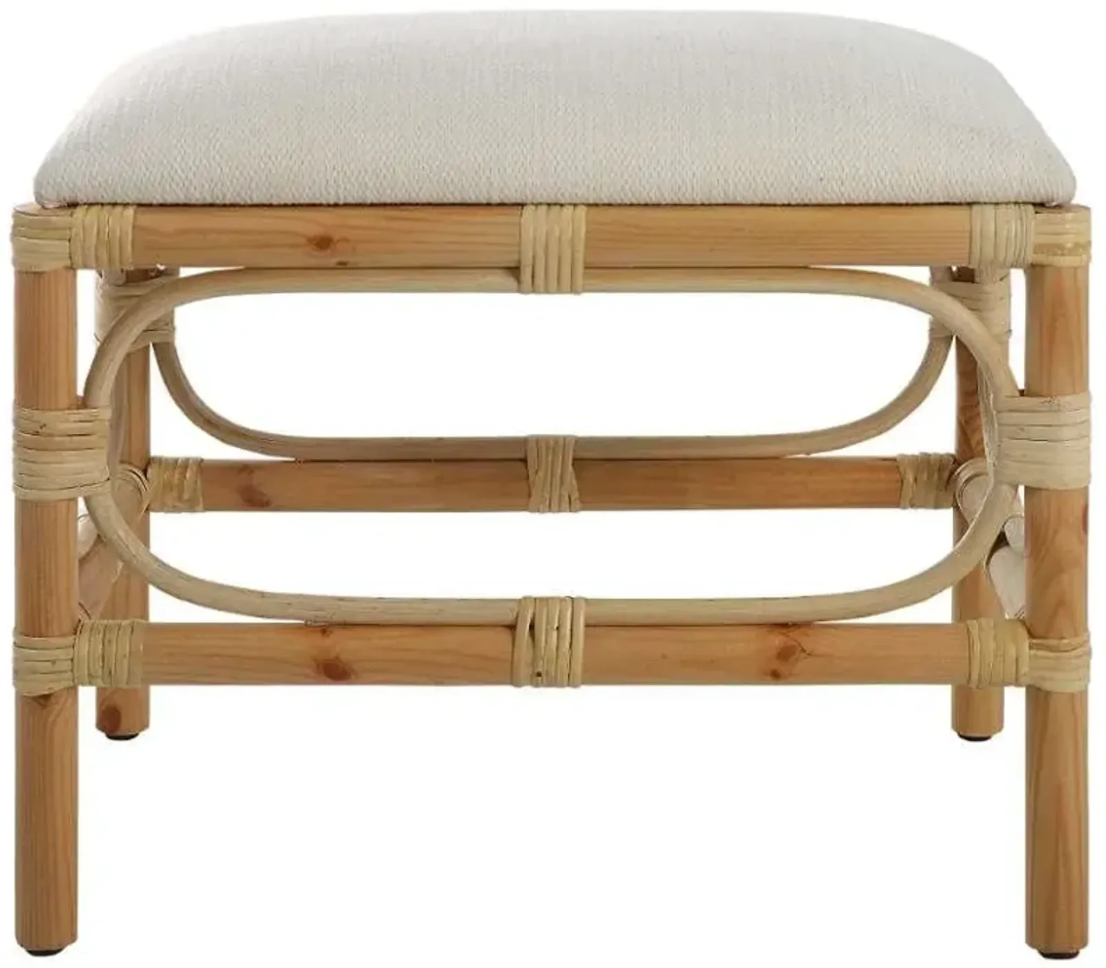 Uttermost Laguna Natural/White Small Bench