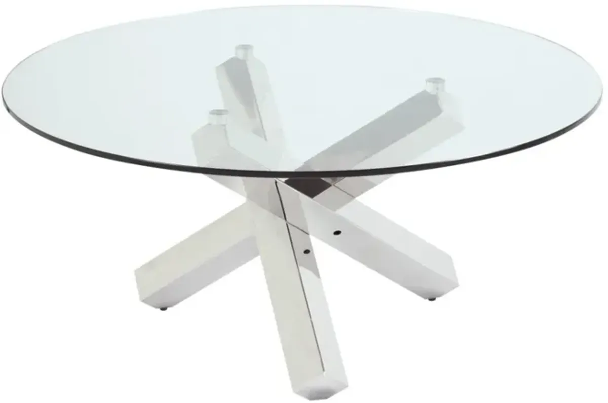 Chintaly Contemporary 35 Inch Round Cocktail Table