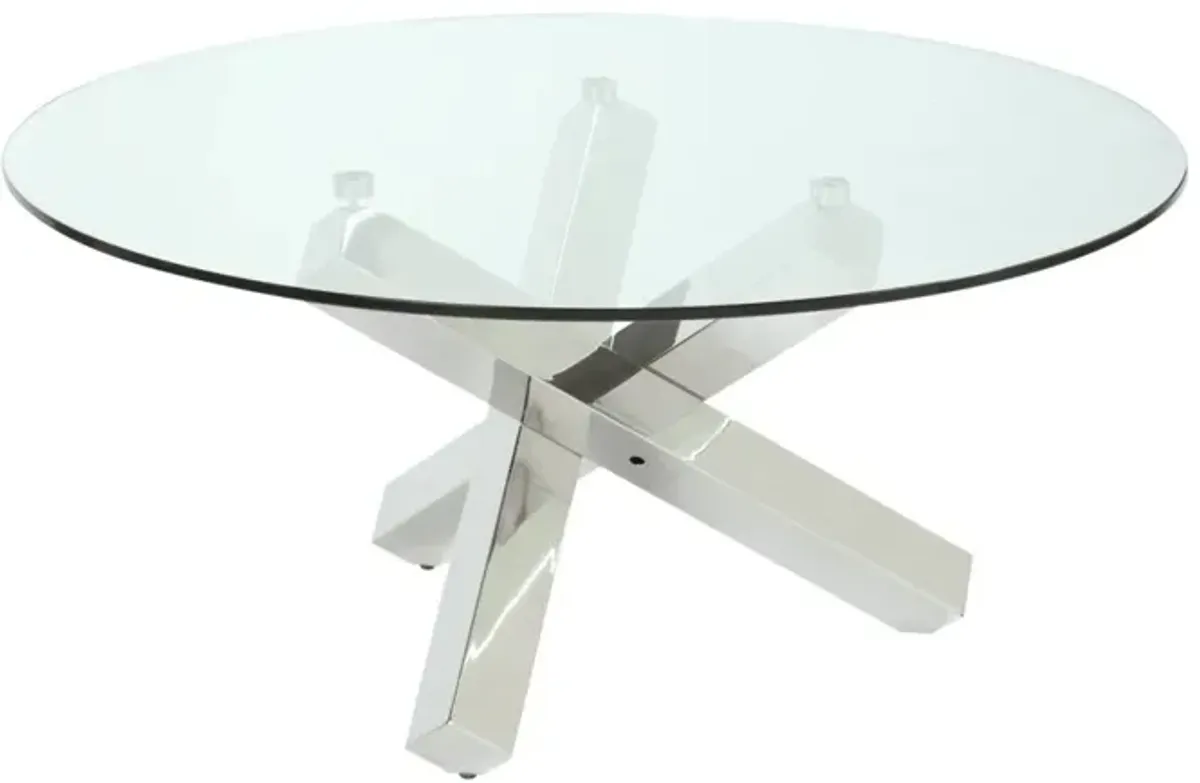 Chintaly Contemporary 35 Inch Round Cocktail Table