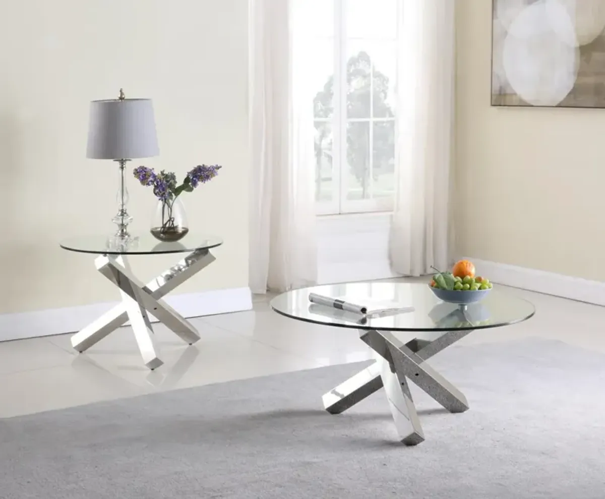 Chintaly Contemporary 35 Inch Round Cocktail Table