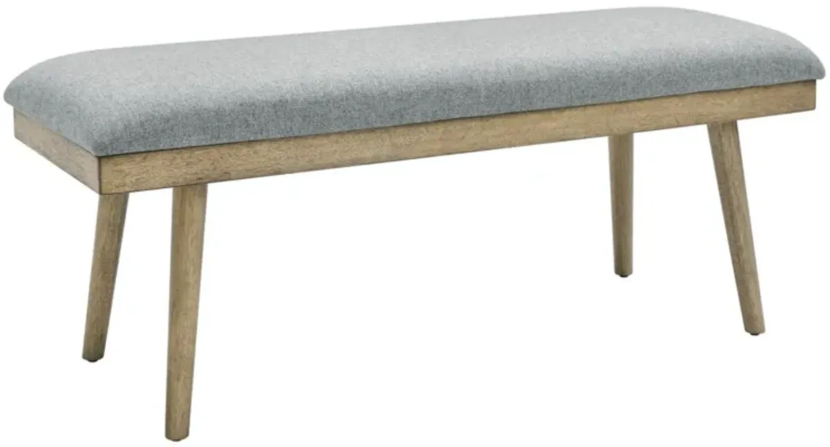 Steve Silver Vida Gray Upholstered Dining Bench In Burnished Blonde