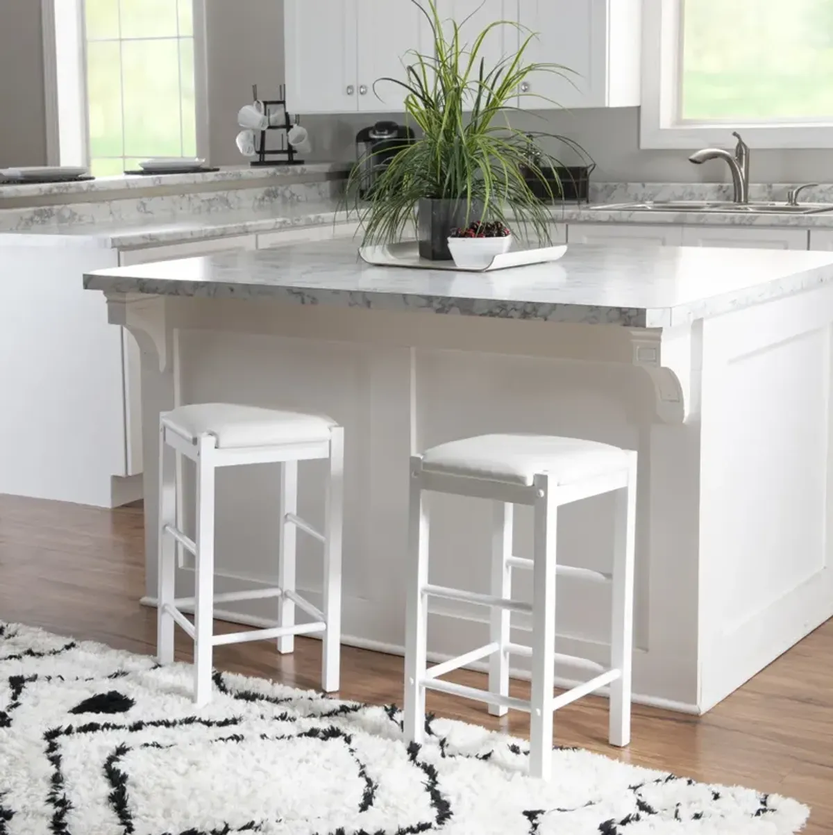 Linon Lancer Backless Counter Stool White