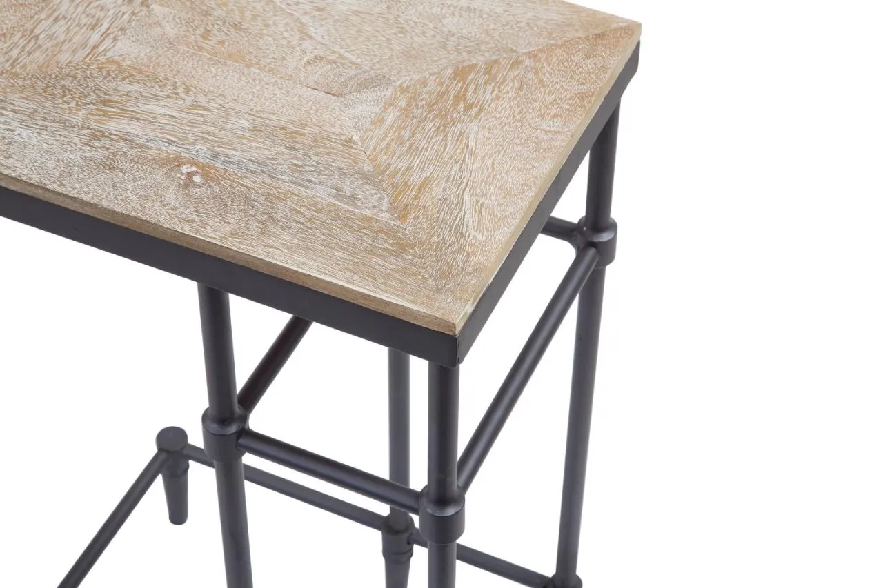 FENWAY SOLID WOOD SQUARE END TABLE IN PICKLED MANGO