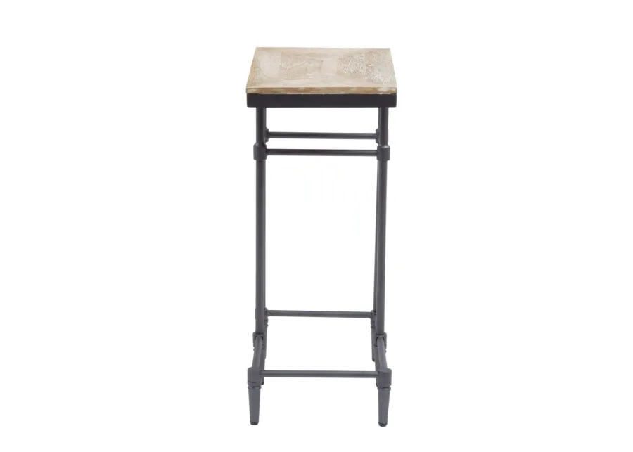 FENWAY SOLID WOOD SQUARE END TABLE IN PICKLED MANGO