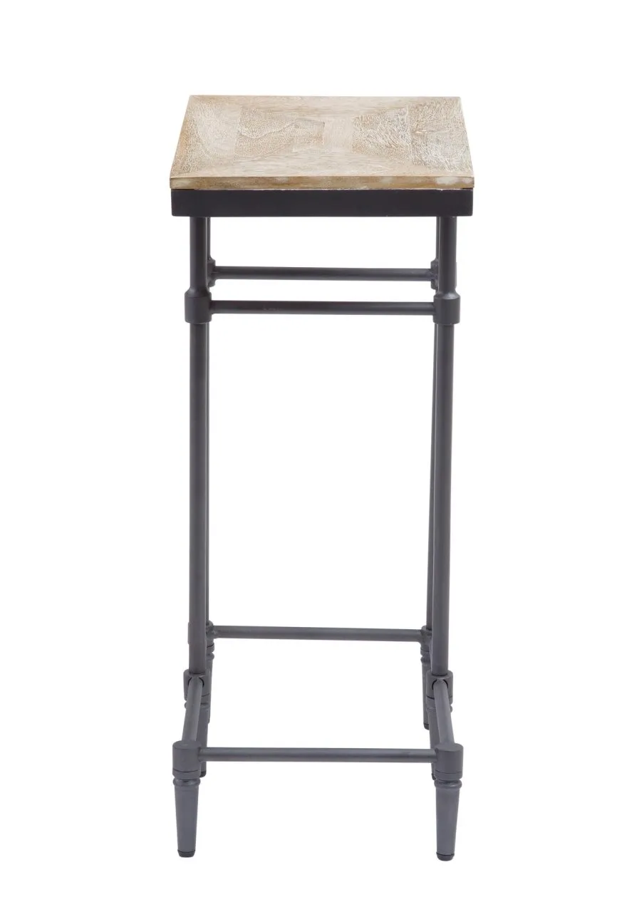 FENWAY SOLID WOOD SQUARE END TABLE IN PICKLED MANGO