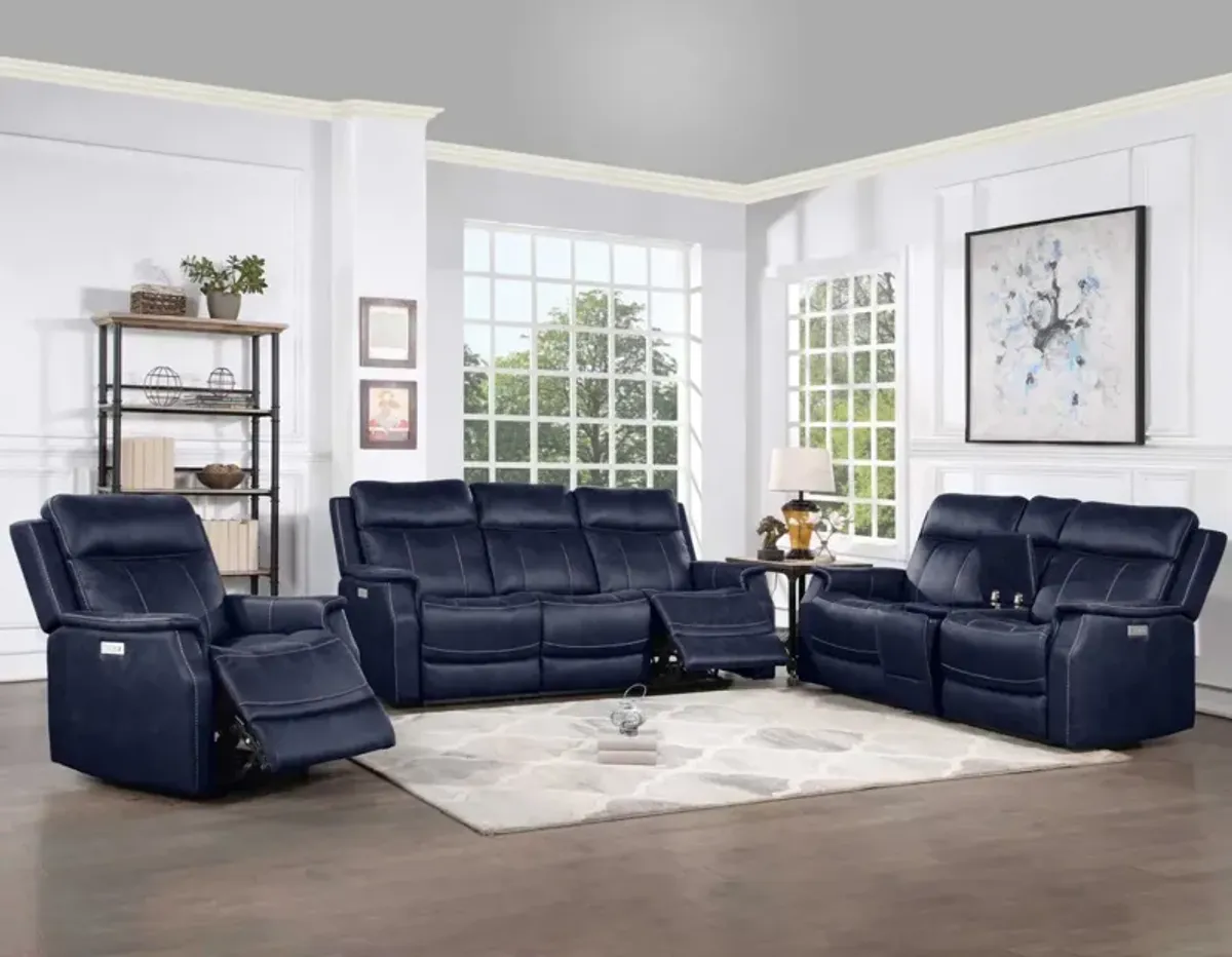 Steve Silver Valencia Ocean Blue Power Reclining Sofa