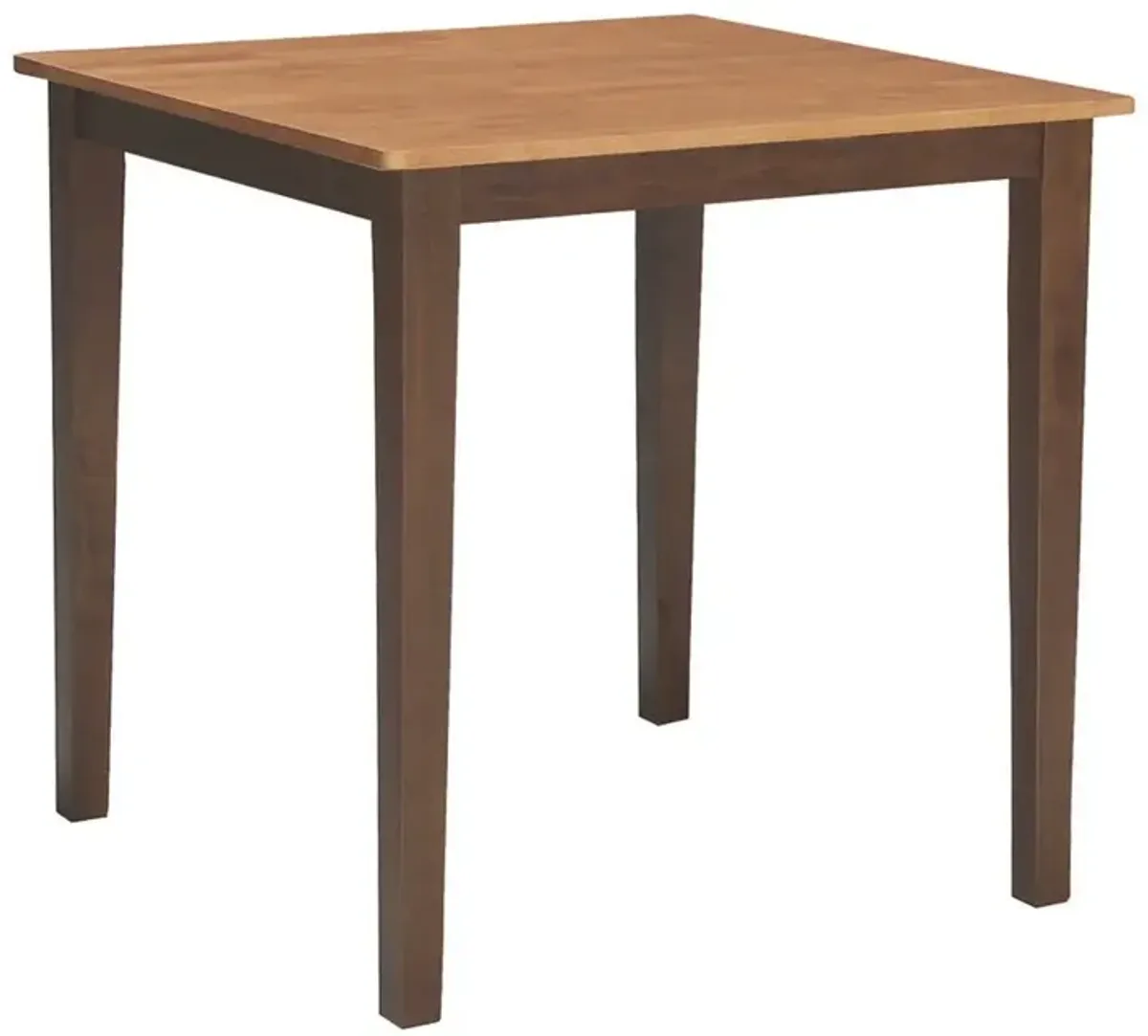 John Thomas Dining Essentials 36 Inch Square Table Top with 30 Inch Shaker Legs in Cinnamon/Espresso