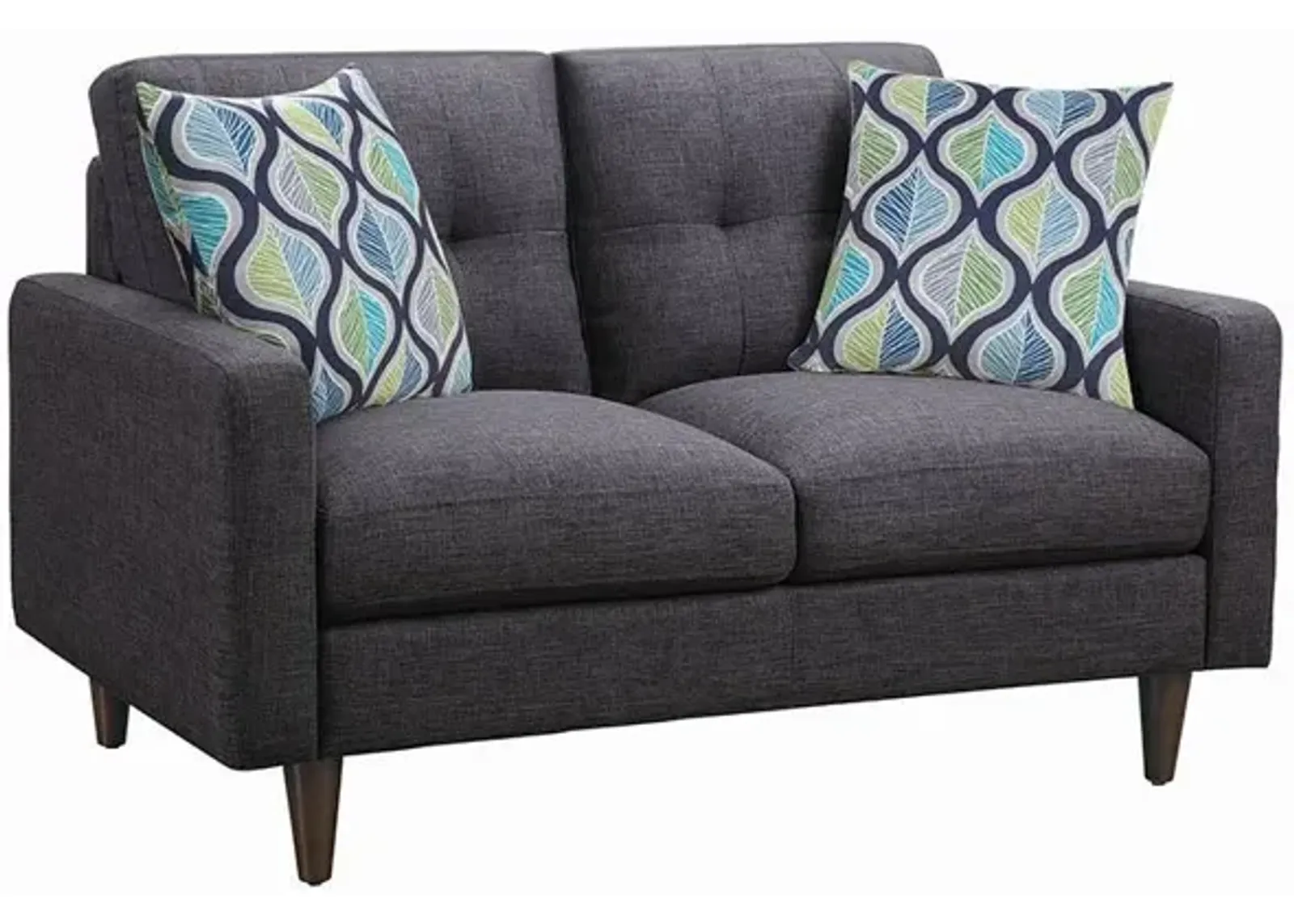 Coaster Watsonville Upholstered Track Arm Tufted Loveseat Grey