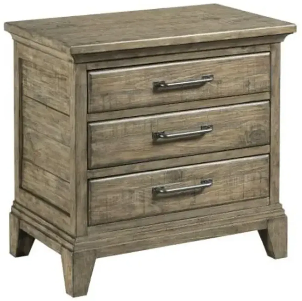 Kincaid Plank Road Blair 3-Drawer Nightstand in Stone