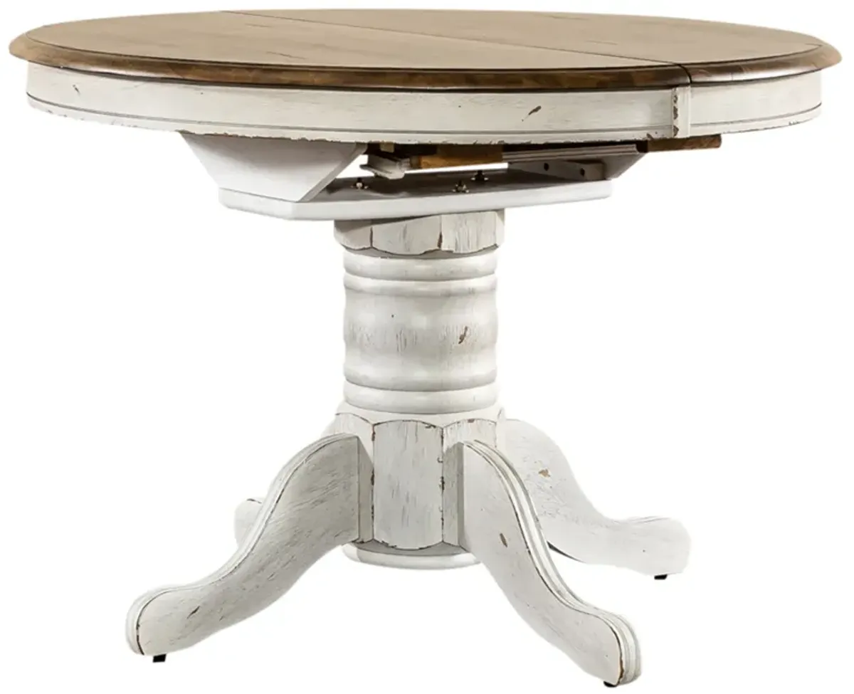 Liberty Furniture Carolina Crossing White Pedestal Casual Dining Table